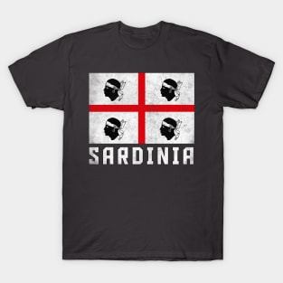 Sardinia Italia Flag / Retro Look Faded Design T-Shirt